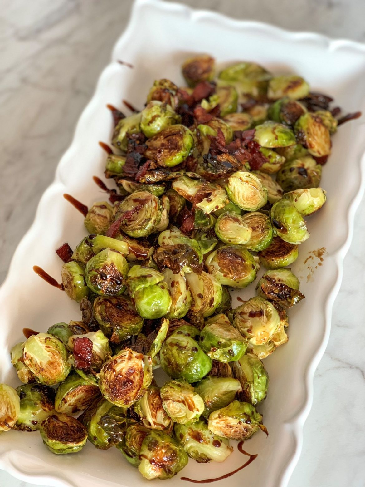 Roasted Brussels Sprouts With Bacon And Balsamic Glaze – The Tiny Fairy