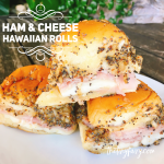 Ham, Cheese, Hawaiian Rolls, mustard butter sauce